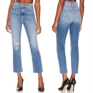 Mother denim high waisted rider ankle fray (color: party like a pirate)